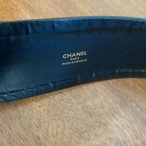 CHANEL | Accessories | Chanel Vintage Black Leather 24k Gold  display picture 1